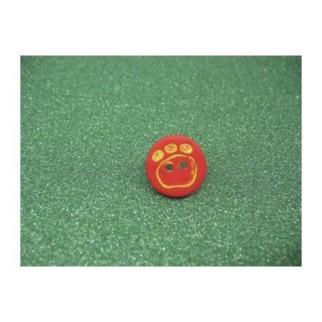 Bouton empreinte patte rouge 15mm