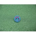 Bouton empreinte patte turquoise 12mm