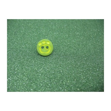 Bouton empreinte patte vert anis 12mm