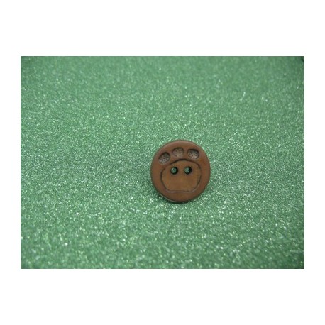 Bouton empreinte patte marron 15mm