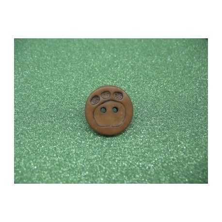 Bouton empreinte patte marron 18mm