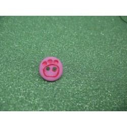 Bouton empreinte patte rose 12mm