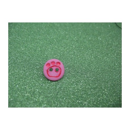 Bouton empreinte patte rose 12mm