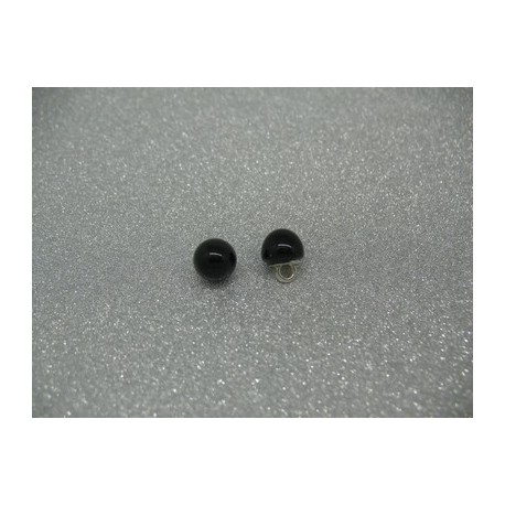 Bouton boule noir brillant 8.5mm