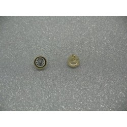 Bouton base métal or et strass cristal 8.5mm