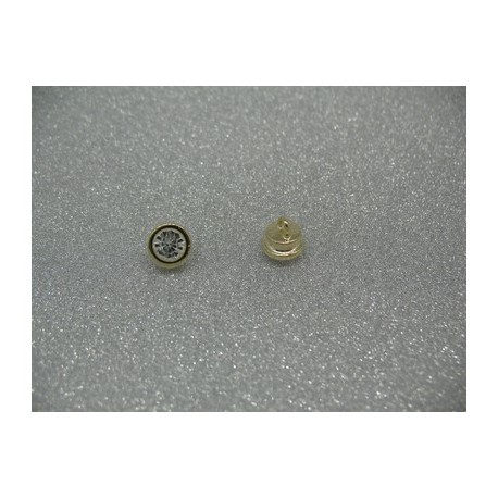 Bouton base métal or et strass cristal 8.5mm