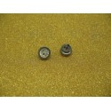 Bouton base métal canon de fusil et strass cristal 8.5mm