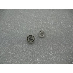 Bouton base métal argent et strass cristal 8.5mm