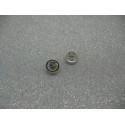 Bouton base métal argent et strass cristal 8.5mm