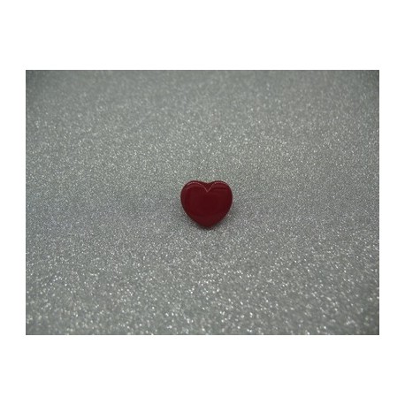 Bouton cœur carmin 12mm