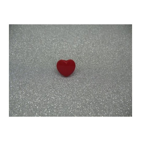 Bouton cœur rouge 12mm