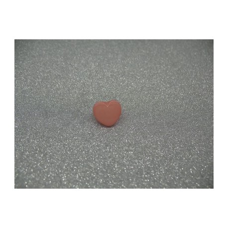 Bouton cœur rose 12mm