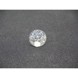 Bouton translucide paillette argent 18mm