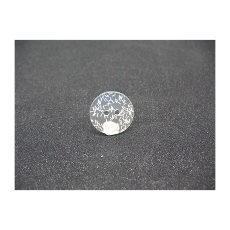 Bouton translucide paillette argent 18mm