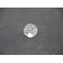 Bouton translucide paillette argent 18mm