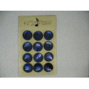 Plaque N°65  12 boutons nacre trocas bleu 27mm