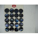 Plaque N°66 20 boutons nacre trocas bleu acier 27mm
