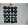 Plaque N°66 20 boutons nacre trocas bleu acier 27mm
