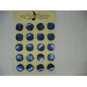 Plaque N°67 20 boutons nacre trocas carré bleu 22mm
