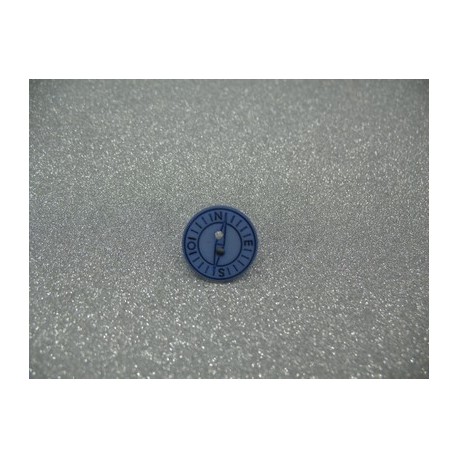 Bouton boussole gris bleu 15mm