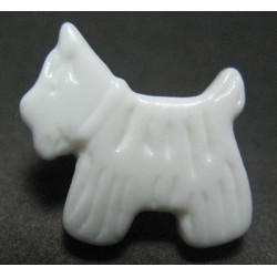 Bouton chien blanc 17 mm b18