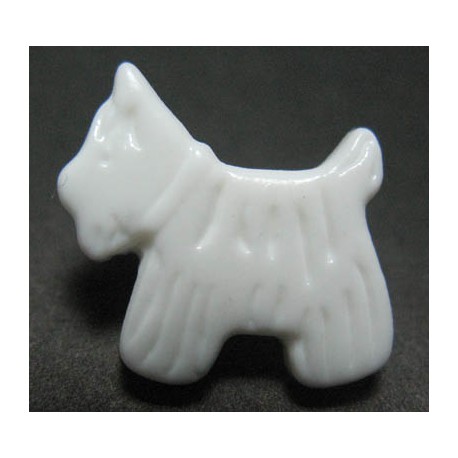 Bouton chien blanc 17 mm b18