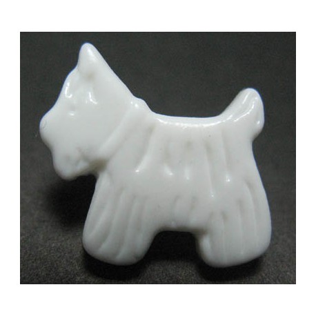 Bouton chien blanc 17mm 