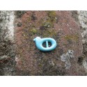 Bouton canard turquoise  verni émaillé 15mm