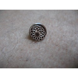 Bouton ellipse émaillé verni marron 15mm