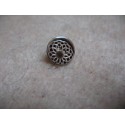 Bouton ellipse émaillé verni marron 15mm