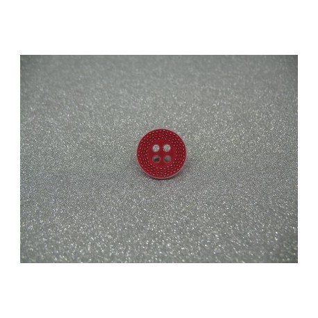 Bouton pointillé délavé rouge 15mm