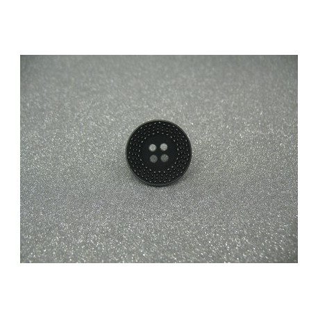 Bouton pointillé délavé anthracite 20mm