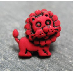 Bouton lion rouge 17mm