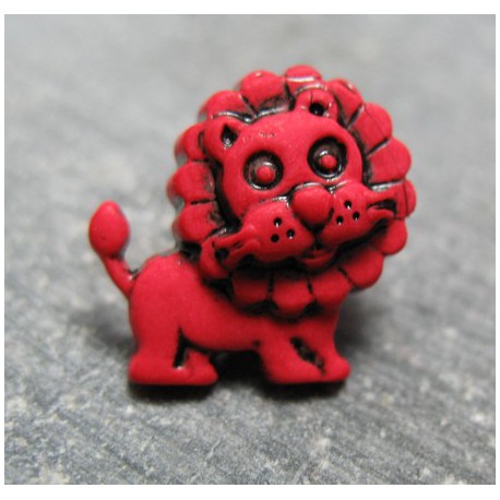 Bouton lion rouge 17mm 