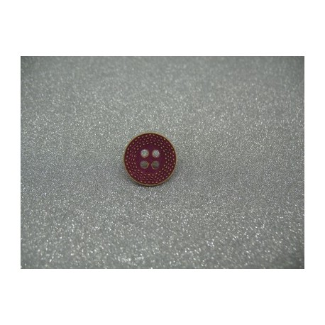 Bouton pointillé délavé fuschia 15mm