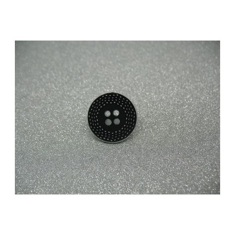 Bouton pointillé délavé noir 20mm