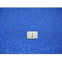 Bouton carte postale bisous blanc jaune 15mm