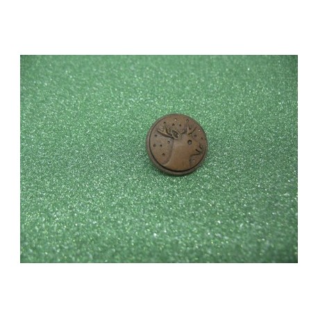 Bouton cerf marron 15mm