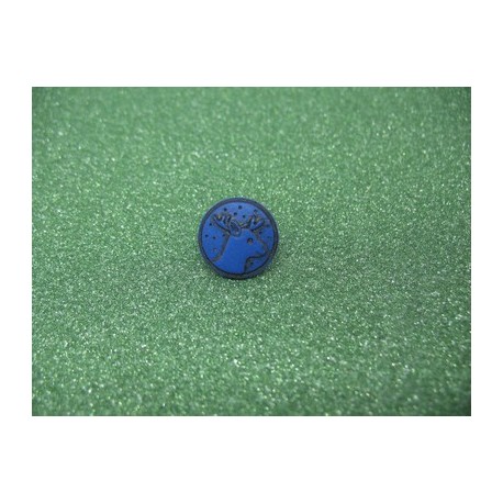 Bouton cerf bleu roi 12mm