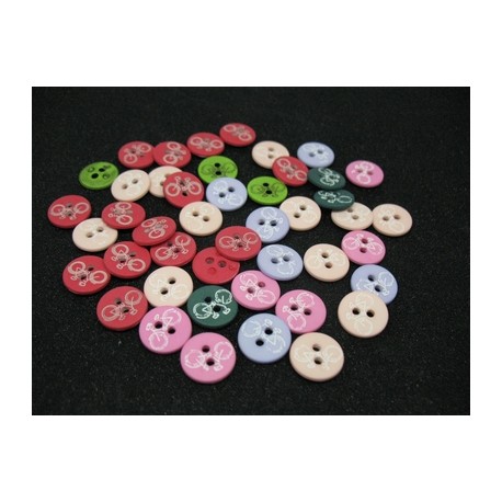 Lot 45 boutons vélos 12mm