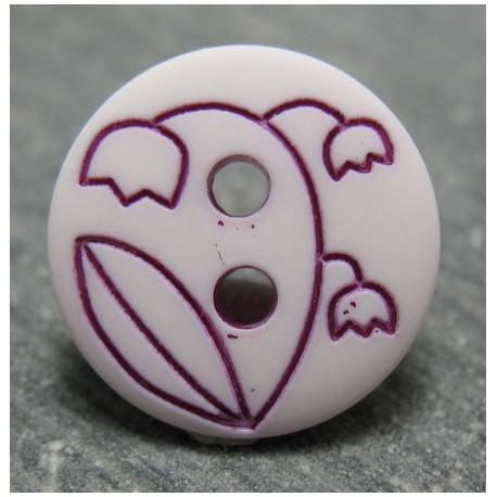 Bouton muguet fuschia blanc 12mm