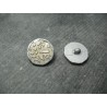 Bouton fleur 2 émaillé verni gris beige 18mm