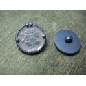 Bouton fleur 15 émaillé verni lavande mauve 18mm