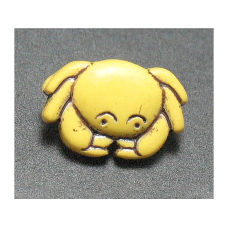 Bouton crabe jaune noir 15mm