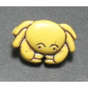 Bouton crabe jaune noir b18