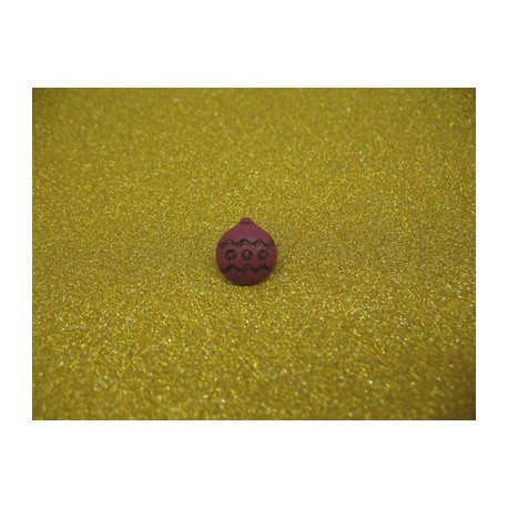 Bouton boule de Noel corail 12mm