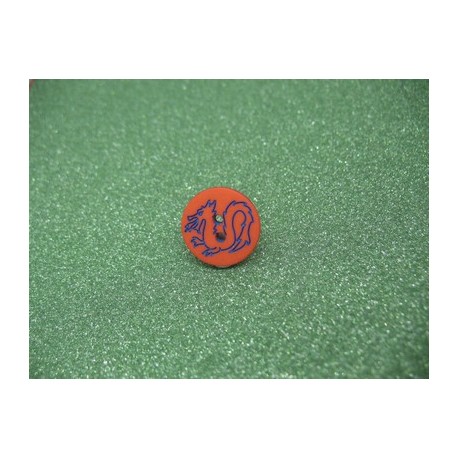 Bouton dragon orange 15mm