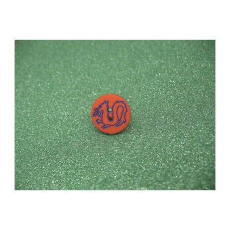 Bouton dragon orange 15mm