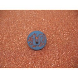 Bouton dragon bleu 18mm