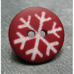 Bouton flocon rubis 18mm